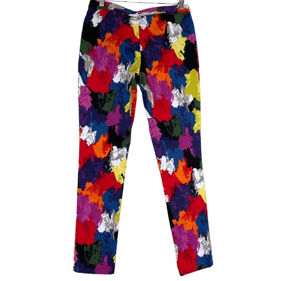 Kate Spade Saturday Abstract Colour Splatter Tapered Leg Pants Size 10 - Picture 2 of 16